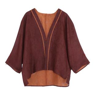 萧娘【采棠】三经绞罗香云纱新中式长袖短外套宽松国风女上衣5110