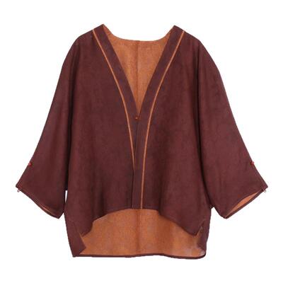 萧娘【采棠】三经绞罗香云纱新中式长袖短外套宽松国风女上衣5110