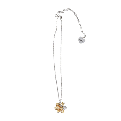 flomio 复古金银流苏小球项链  日常锁骨链细链