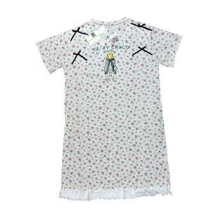 缤安娜家居服睡衣女款2025新款夏季短袖纯棉薄款过膝甜美夏款睡裙