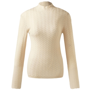 首降5折|歌莉娅100%纯羊毛打底衫女春季修身半高领毛衣