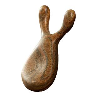 初心按摩梳绿檀木眼部脸部鼻梁鹿角按摩器家用头部经络梳面部刮搓