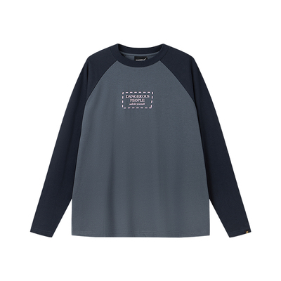 薛之谦dsp纸袋人拼色插肩长袖T恤