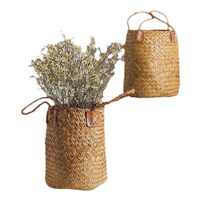 手工草编闲储复古手提袋道具