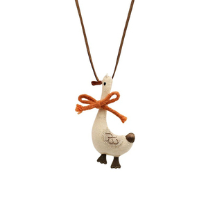 可爱玩偶小动物长款吊坠项链女秋冬毛绒挂脖毛衣链装饰配饰卫衣链