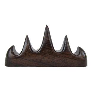 黑檀木笔搁镇尺两用毛笔架山毛笔搁实木天然五指山型木质古鸡翅木