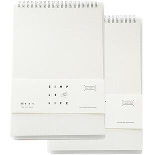 高颜值上翻线圈本加厚螺旋A4网格本B5方格记事本学生考研格子本竖翻错题英语A5康奈尔笔记本子女简约文具定制