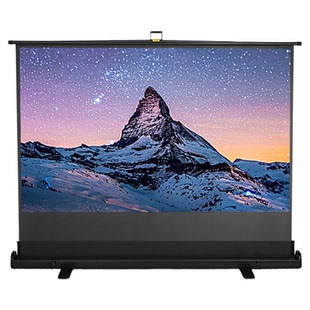 ZVVO高清地拉投影幕布家用办公户外移动便携式地升布屏幕100寸120寸手动伸缩地拉式投影仪幕布支架落地免打孔