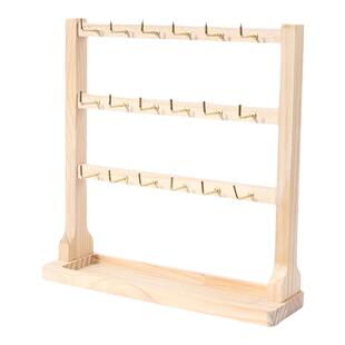 实木带钩首饰展示架小饰品挂架挂钩耳环展示架手链手串收纳架子