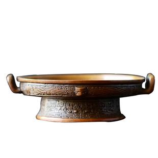 问心堂毛笔笔掭青铜散氏盘文房四宝博物馆收藏仿古铜器摆件书法国画专用墨池墨碟