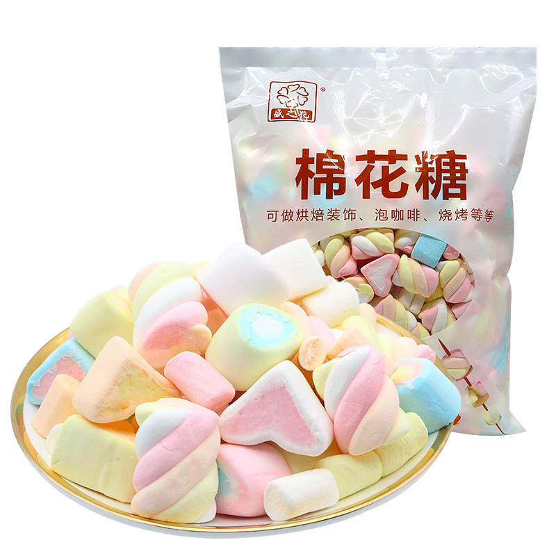 盛之花彩色混装棉花糖1000g