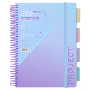 英瑞克a4美式大线圈本横线活页本可撕高颜值学生多功能科目笔记本