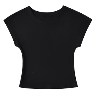 skims易梦玲同款正肩短袖t恤女基础款弹力修身显瘦小圆领短上衣