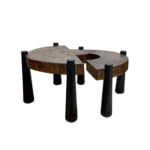 Ni尼家侘寂风异型茶几实木小矮桌客厅小户型中古风创意极简咖啡桌