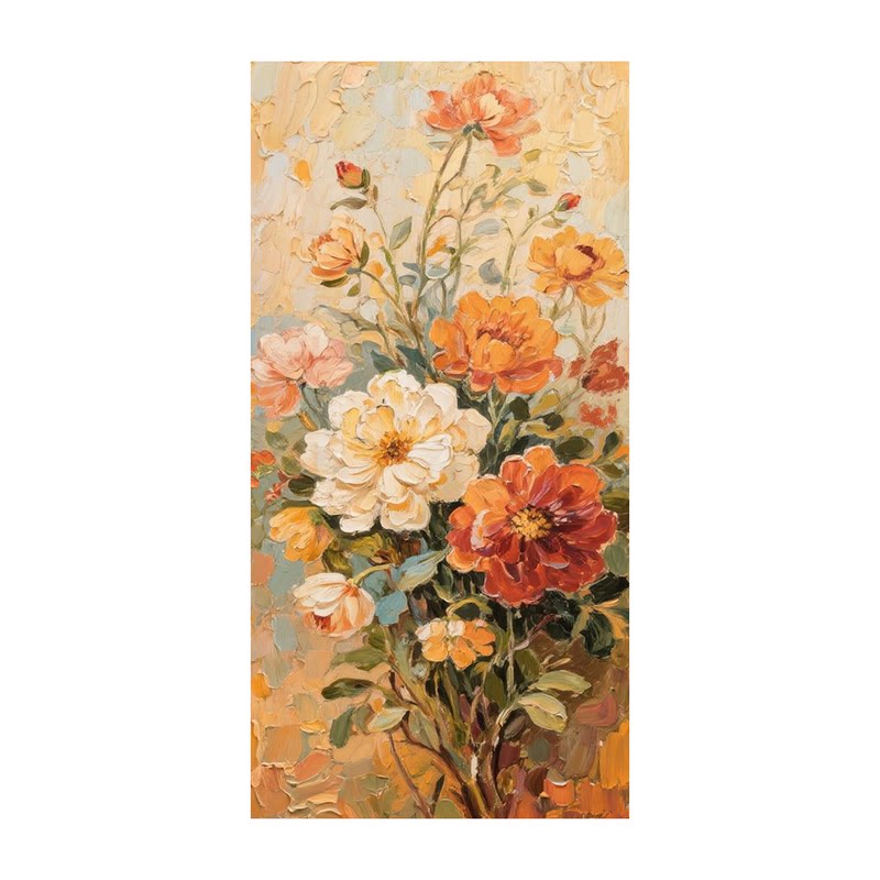 白鹿艺术纯手绘油画繁花似锦挂画