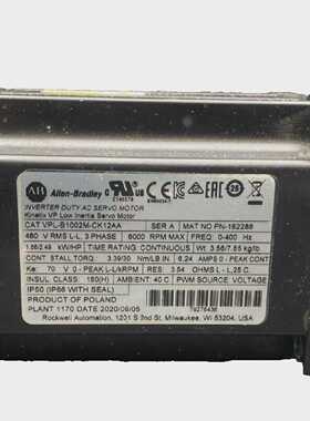 Allen Bradley VPL-B1002M-CK12AA Series A 3 Phase 6000 RPM AC