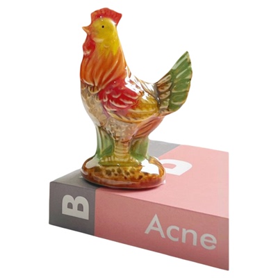 创意陶瓷小公鸡吉祥物助运势景德镇摆件客厅房间办公室桌面小礼物