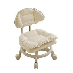 万向轮小凳子家用带滑轮矮凳可移动客厅板凳儿童换鞋凳靠背小椅子