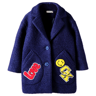 女童外套秋冬2025洋气中大童羊毛呢上衣夹棉加厚羊绒呢子公主大衣