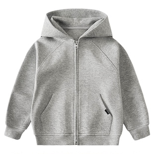 男童外套2026春装新款春秋款儿童针织连帽卫衣韩版休闲舒适