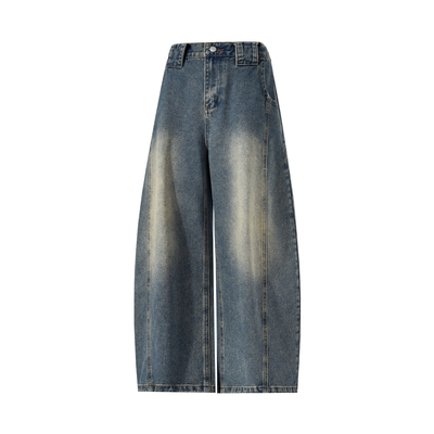 Dream made 美式解构弯刀牛仔裤男款秋冬季直筒阔腿裤男生长裤子