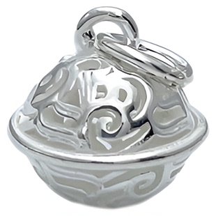 S925纯银铃铛镂空吊坠配件DIY手工手链花千骨宫铃素银挂件吊饰