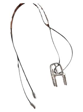 Hab小众设计放大镜挂件松弛感椅子项链高级白金 现代趣毛衣链男女