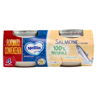 意大利美林Mellin三文鱼比目鱼鳟鳕鱼肉营养辅食肉泥6个月宝宝4瓶