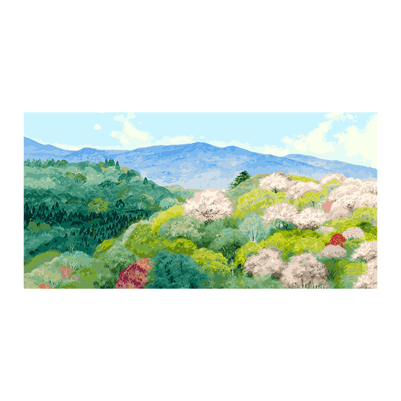 自油自画diy数字油画春