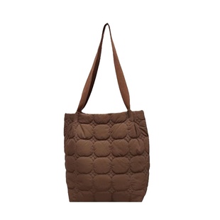 韩国ins时尚手提大容量包包女2025新款冬季褶皱菱格云朵包单肩包