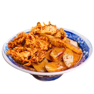 陕西特产岐山面筋呱呱地方特色美食手撕面筋凉拌面皮方便速食小吃