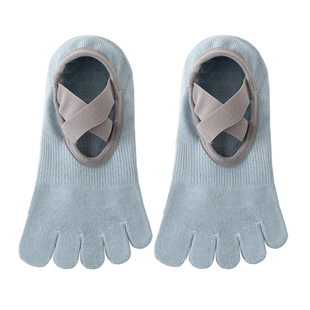 五指瑜伽袜子女春夏专业运动防滑分趾袜交叉带室内普拉提专用短袜