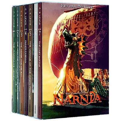 正版 纳尼亚传奇 英文原版 Chronicles of Narnia Box Set 1-7全套盒装 英文版儿童小说 进口原版英语书 青少年读物