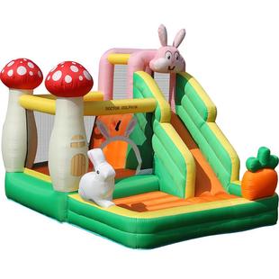 博士豚兔子充气城堡家用室内小型儿童蹦蹦床滑梯跳床充气堡淘气堡