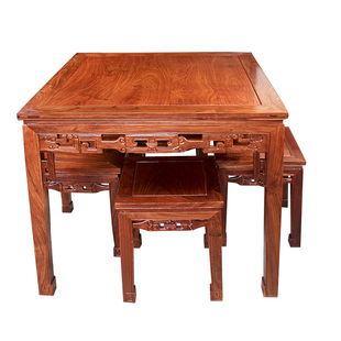 红木八仙桌正方形家用花梨木刺猬紫檀四方餐桌中式实木饭桌小户型