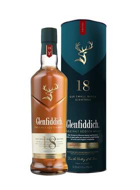 【官方正品】格兰菲迪18年单一麦芽苏格兰威士忌洋酒700ml*6瓶