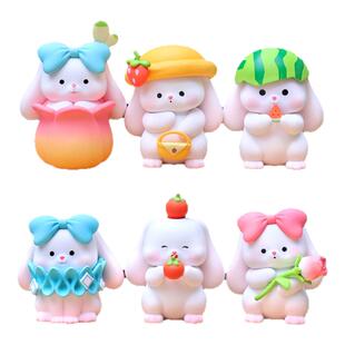 可爱花园系列小兔子宝宝玩偶卡通小动物潮玩盲盒桌面蛋糕装饰摆件