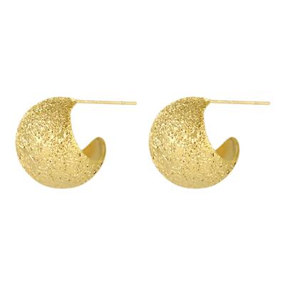 一撇一捺半球耳钉金色不撞款