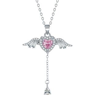 六桂福925纯银丘比特之心项链女款爱心颈链轻奢新年礼物