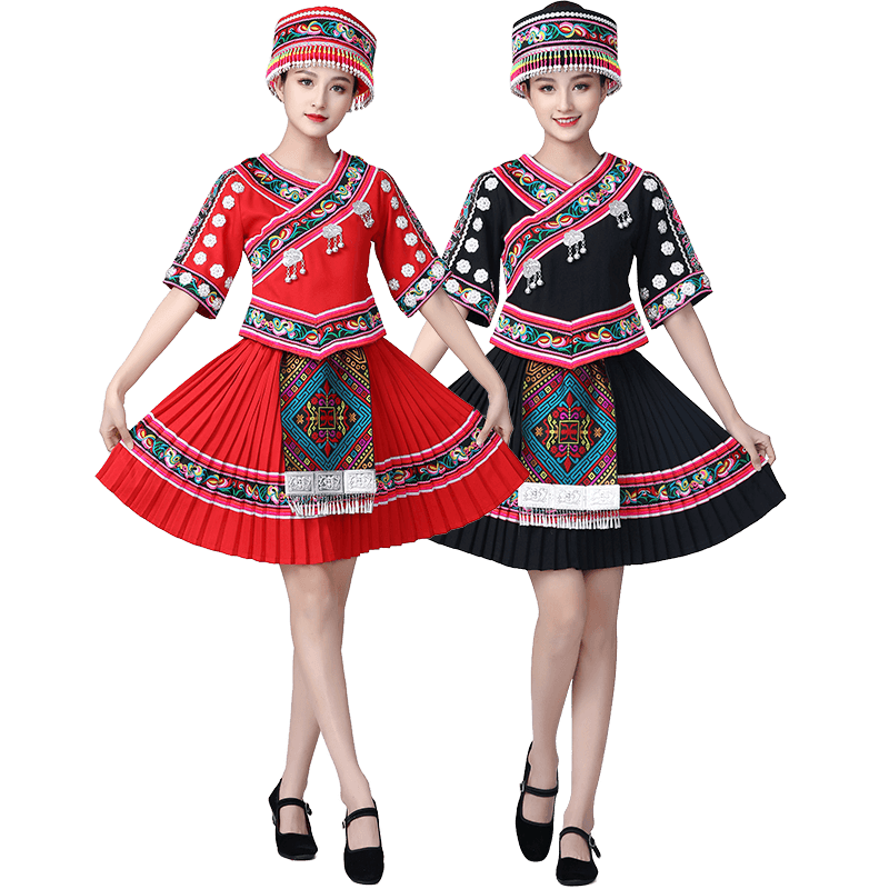 少数民族苗族舞蹈演出女56个瑶族