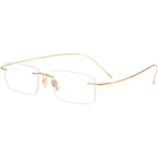 无框眼镜男纯钛 超轻眼睛架金丝无边框眼镜框近视配镜 商务眼镜架