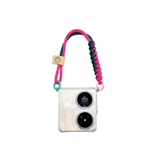 pocket2百搭时尚透明双扣式带手腕挂绳折叠屏手机壳防摔软胶斜挎适用华为pura X小米MIXflip保护套findn3flip