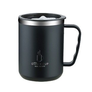 304不锈钢马克杯带盖大容量办公室杯子冲泡喝水杯家用男女咖啡杯