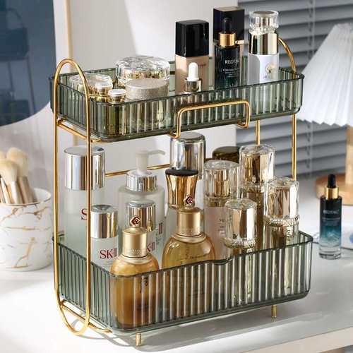 轻奢桌面大容量化妆品收纳盒置物架卫生间浴室洗手台护肤品梳妆台