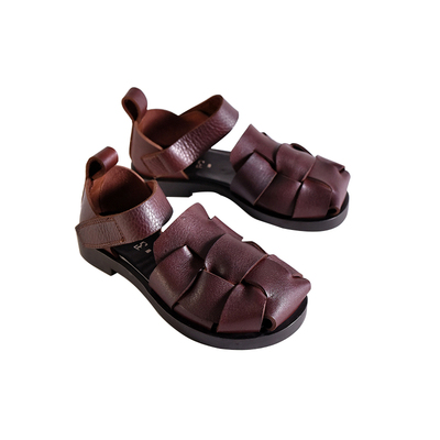 中性大头丑萌平底复古猪笼凉鞋