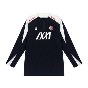 MIICHOUS米丘寺运动撞色拼接吸汗速干长袖春夏半拉链圆领训练T恤