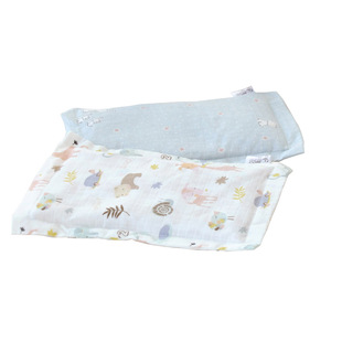 婴儿枕头宝宝纯棉纱布枕新生儿定型枕黍子填充四季通用夏季0-1岁