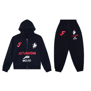 FEAR4FREE 运动短款赛车风设计连帽卫衣街头休闲百搭宽松卫裤套装