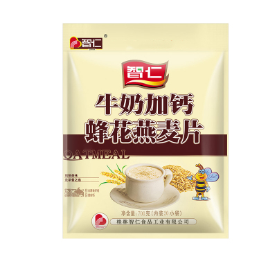 智仁牛奶加钙蜂花燕麦片700g小袋