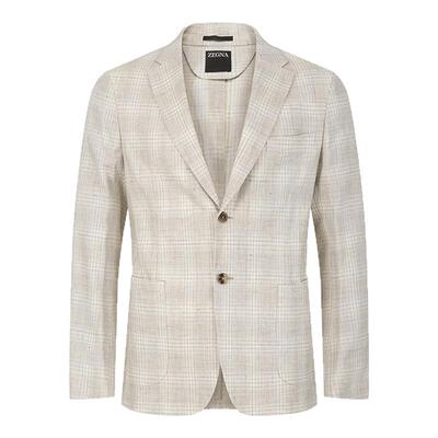 杰尼亚男士编织休闲西服上衣外套